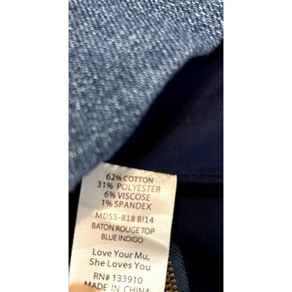 Show Me Your Mumu Baton Rouge Top in Blue Indigo L - Picture 9 of 10